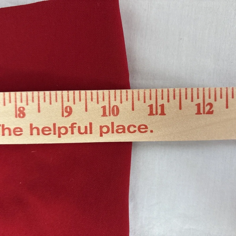 Lined Dress Pants Women Sz 20 Solid Red Pleated Front Elastic Waistbnd 40x26